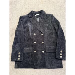 Black Commense Blazer Velour Velvet Jacket Medium NWOT Women's